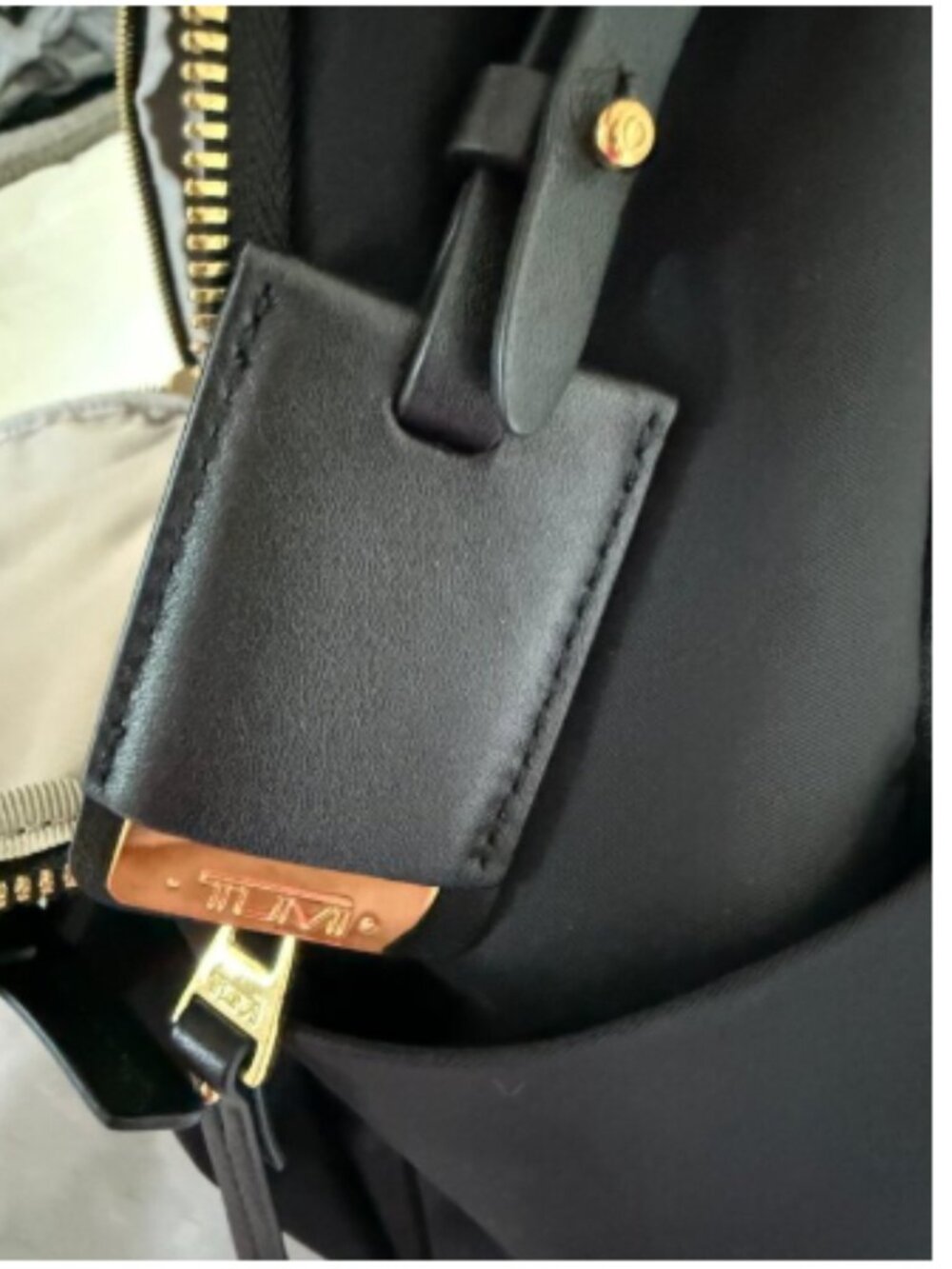 Tumi Black Backpack with Gold Hardware - Picture 4 of 15